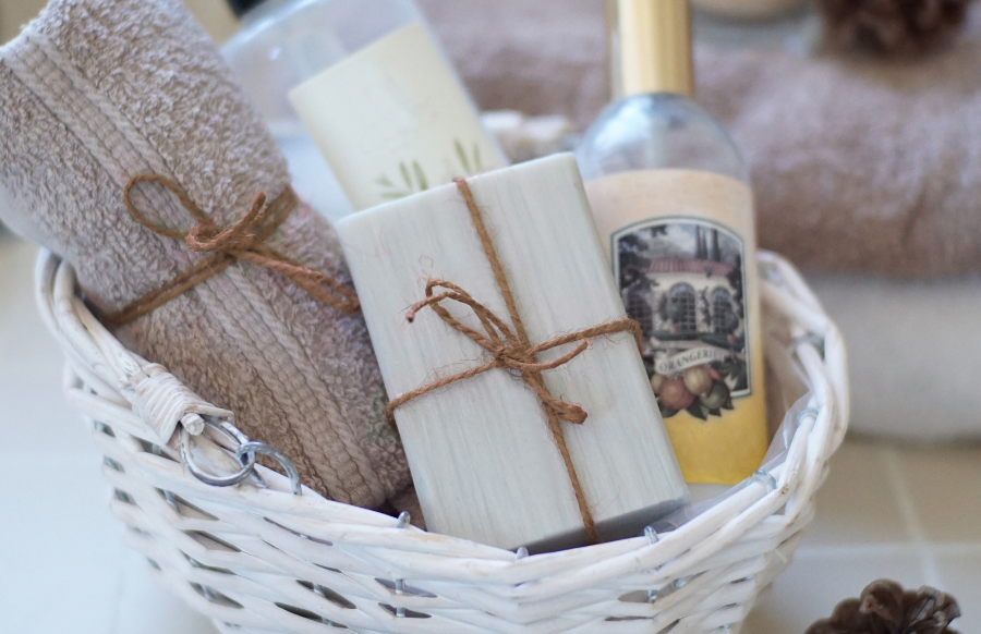 gift basket with toiletries product