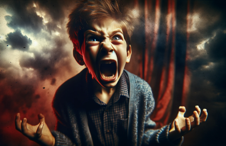a kid having a temper tantrum