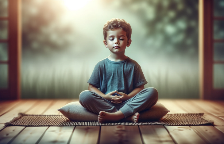 child in meditation