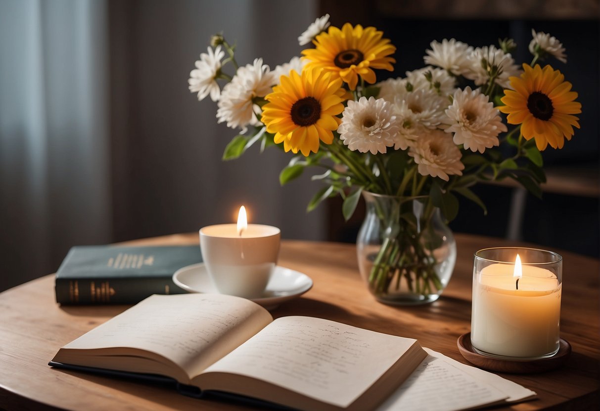 candles with book