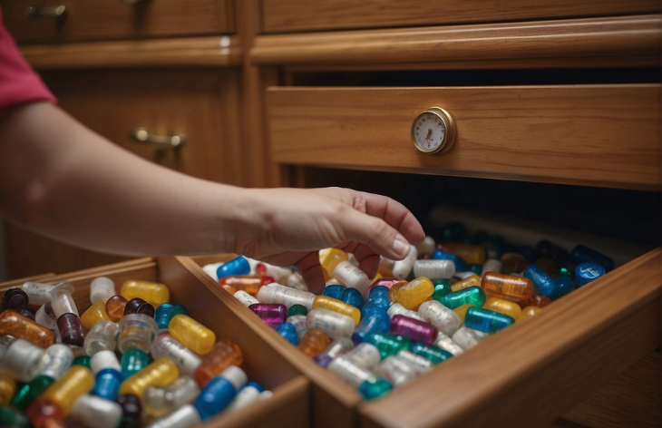 drawer with medicines